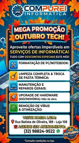 Serviços de conserto de computadores e notebooks em juiz de fora