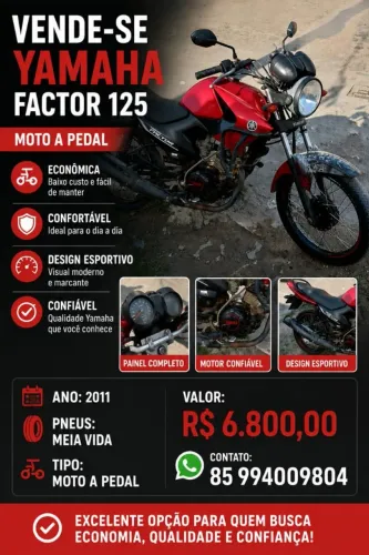 Yamaha 125/2011 vermelha