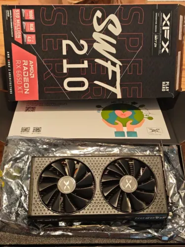 PLACA DE VIDEO RX 6650XT 8 GB XFX SWIFT SEMI NOVA 1 ANO USO NA CAIXA RX 6650 XT RX6650 AMD