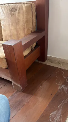 Conjunto de sofá de madeira maciça