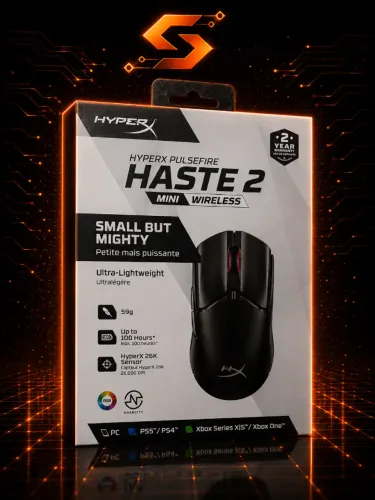 Mouse Gamer Sem Fio HyperX Pulsefire Haste 2 Mini - 2,4GHz/Bluetooth