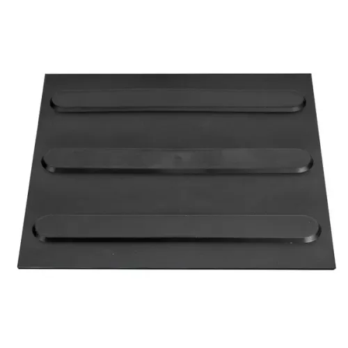 PISO TÁTIL DE BORRACHA 50x50 PRETO - DIRECIONAL / ALERTA