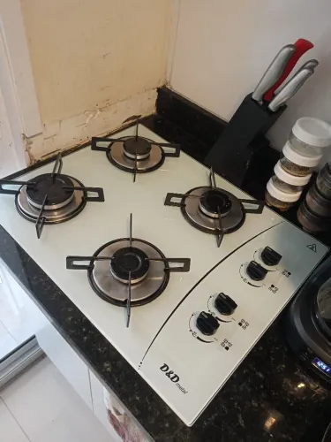 Cooktop 4 bocas branco, semi novo