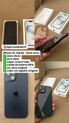iPhone 15, 128 Gb de memória (único dono)