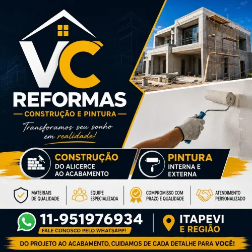 VC reformas, estamos preparados para tirar seu sonho do papel.