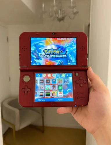 Nintendo New 3ds Xl com caixa e manuais + muitos jogos como Pokémon Minecraft Mario zelda