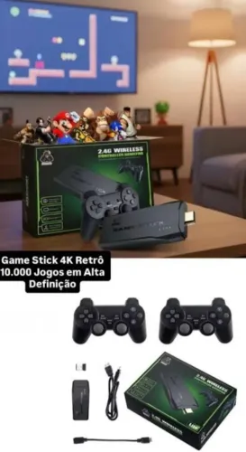Game stick 4K retrô 10.000 jogos