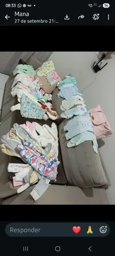 Lote de 32 roupas + bolsa maternidade de menina Recém nascido á 9 meses