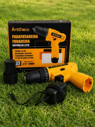 Parafusadeira Furadeira Arstheco 12V Nova
