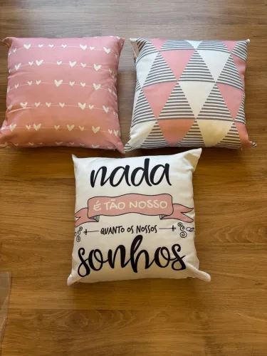 Kit 3 capas de almofadas estampas frente e verso (sem enchimento)