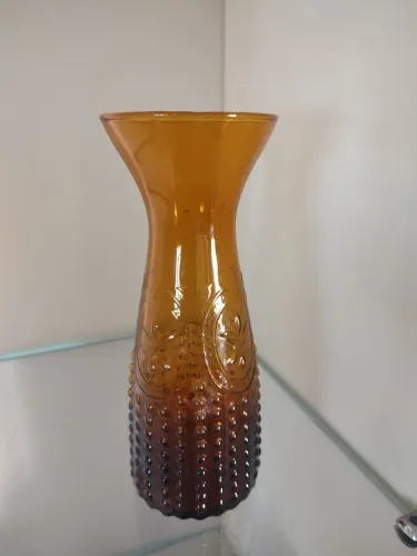 Vaso de vidro vintage âmbar