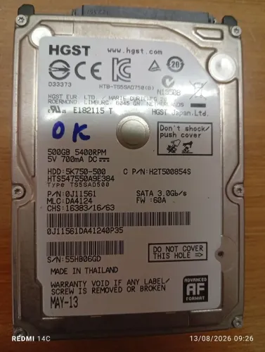 HD notebook 500gb