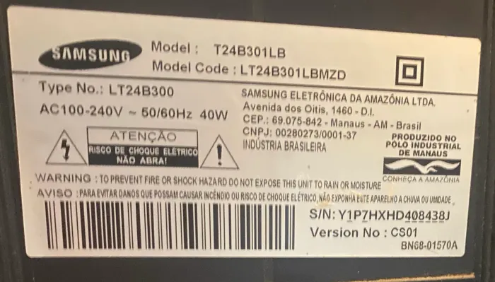 VENDO TV SAMSUNG 32 POLEGADAS MODELO T24B301LB