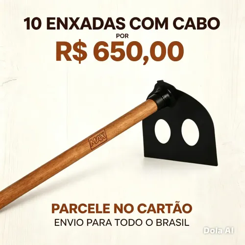 Kit 10 enxada com cabo