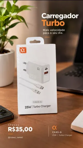 Carregador Turbo Lightning para Tipo C 25w