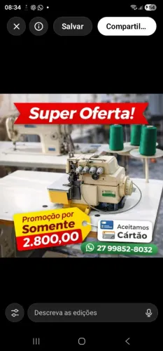 2 Maquinas industriais  overloque 4 fios e reta 