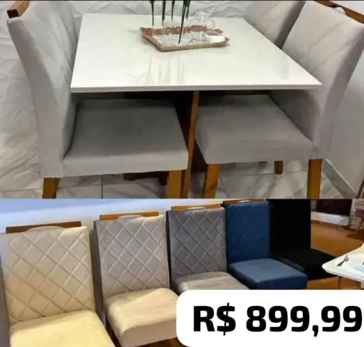 MESA DE JANTAR COM 4 CADEIRAS - DIRETO DE FÁBRICA