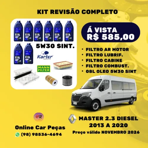 MASTER 2.3 2013 A 2020 - KIT REVISÃO COMPLETO