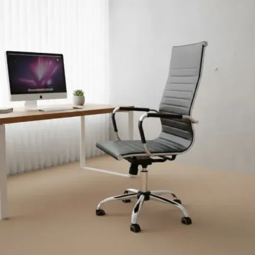 Cadeira Presidente Charles Eames Esteirinha Preta Design Clássico Conforto 32997