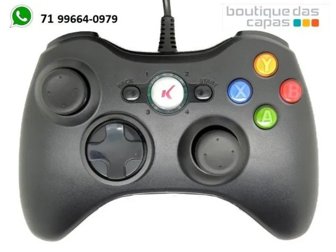 Controle Xbox Com Fio Dualshock Xbox 360 Pc Knup