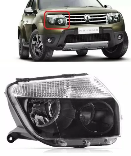 Farol Mascara Negra Renault Duster 2012 13 14 2015 Direito