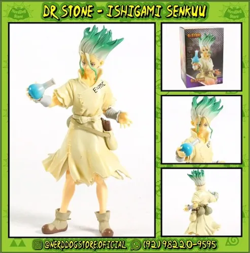 Action Figure Senku Ishigami - NerdDog Store Dr Stone Gen Asagiri Chrome Taiju Ruri Suika