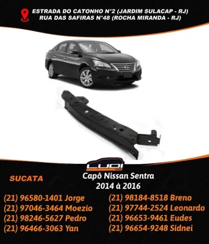 Capô Nissan Sentra 2014 à 2016