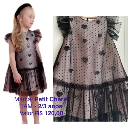 Vestido de tule com corações - Petit Cherie