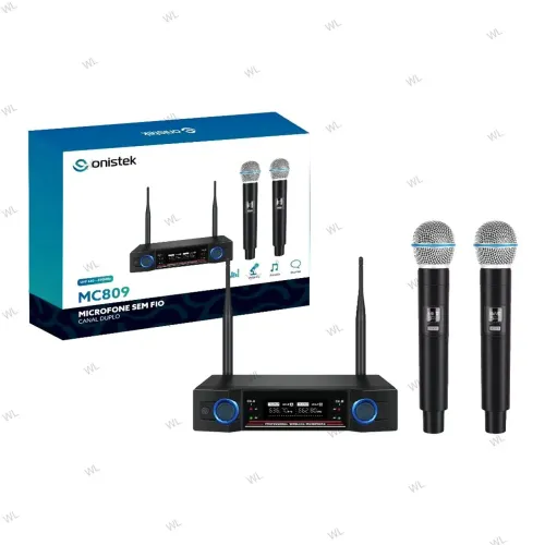 Microfone Duplo Dinâmico, UHF e Display Digital!