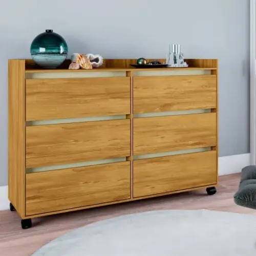 Cômoda estilo rústica Prima com pés - FRETE GRÁTIS 