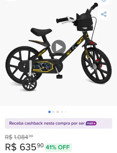 Bicicleta do Batman infantil