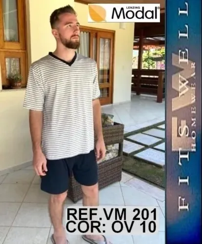  VM 201 OV 10 Pijama Fitswell manga curta em Modal.Tam "M"