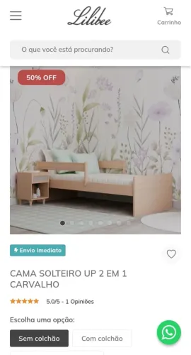 Cama Montessoriana Infantil Cama  INFANTIL Up 2 Em 1 Carvalho 