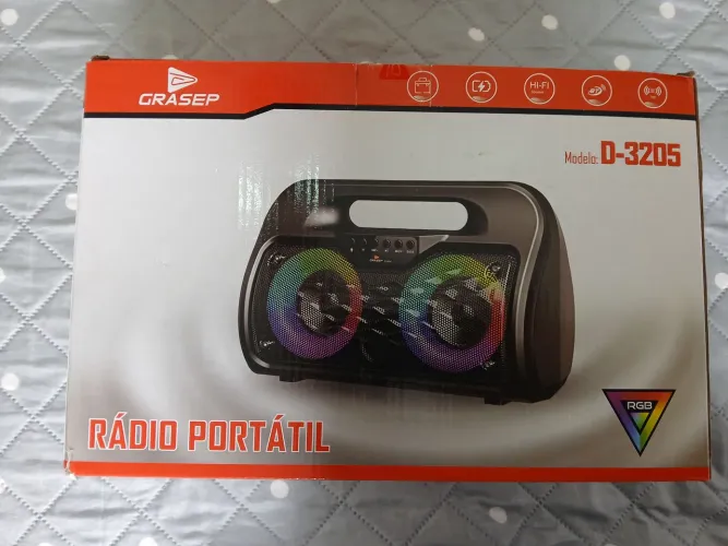 Caixa de Som Amplificada com 2 alto falantes - Bluetooth