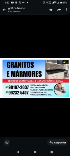 mármores e granitos montador e acabador profissional, manutenção, polimento,furo,cortes et