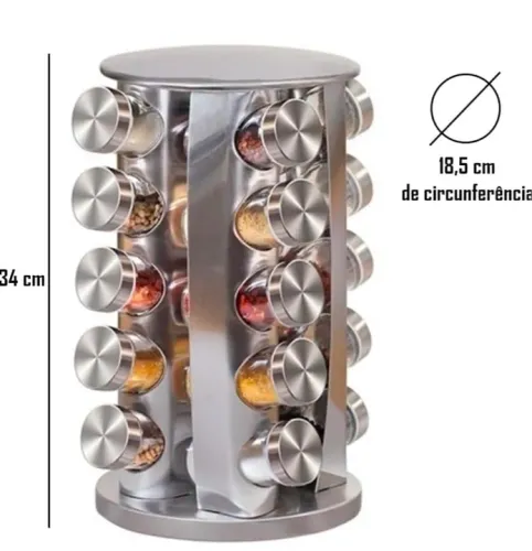 Porta temperos giratório 12 peças