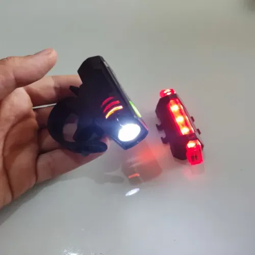 Kit Farol e Sinalizador Para Bike Recarregável Luatek LK-088