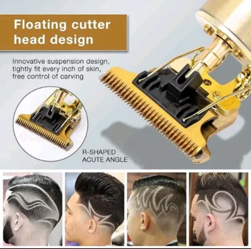 Aparador máquina portátil, deixando barba e cabelo design perfeito.