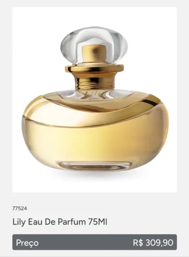 Lily parfum tradicional lacrado 75ml