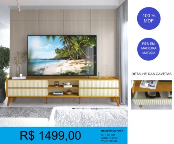 Rack retro lindo, super reforçado - compre hoje e receba amanhã