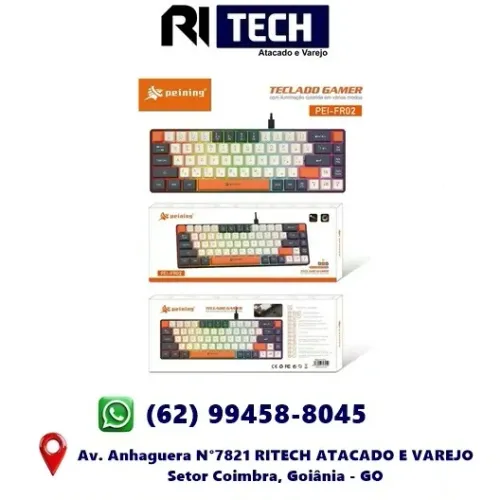  Teclado Gamer Iluminação Colorida com Varios Modos Peining  - PEI-FR02