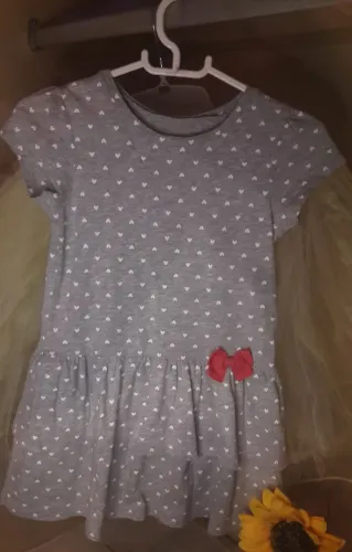 Vestido Infantil - Marca Simple Joys by Carter's Girls - Cor Cinza/branco / 5 anos