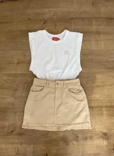 Camiseta branca M sem mangas da Shor Ginger