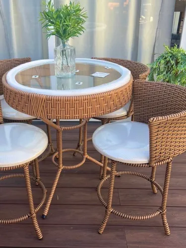 Mesa bistrô junco fibra  banqueta 