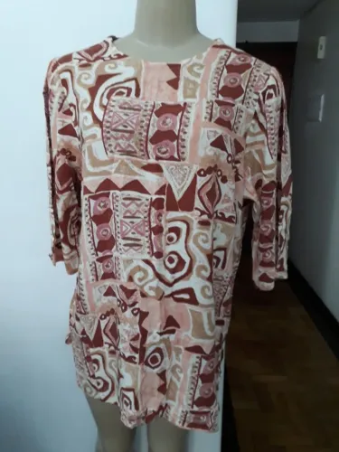 Cjto Blusa E Calça Em Viscose - Plus Size 