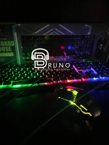 Kit Teclado e Mouse Gamer RGB - Iluminação LED