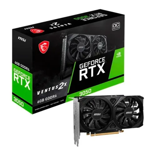Placa de Video Nvidia GeForce RTX 3050 6GB GDDR6 MSI Ventus 2X Dual Fan 96 Bits - WZetta