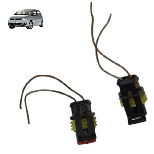 Par Plug Conector Luz Placa Vw Fox 2006 2007 2008 2009 2010