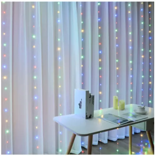 Cortina Led 3x2m Usb 200 Leds Decoração Festas Com Controle