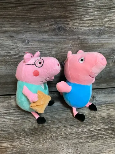 Pelúcia Papai Pig e George Pig (Peppa Pig)